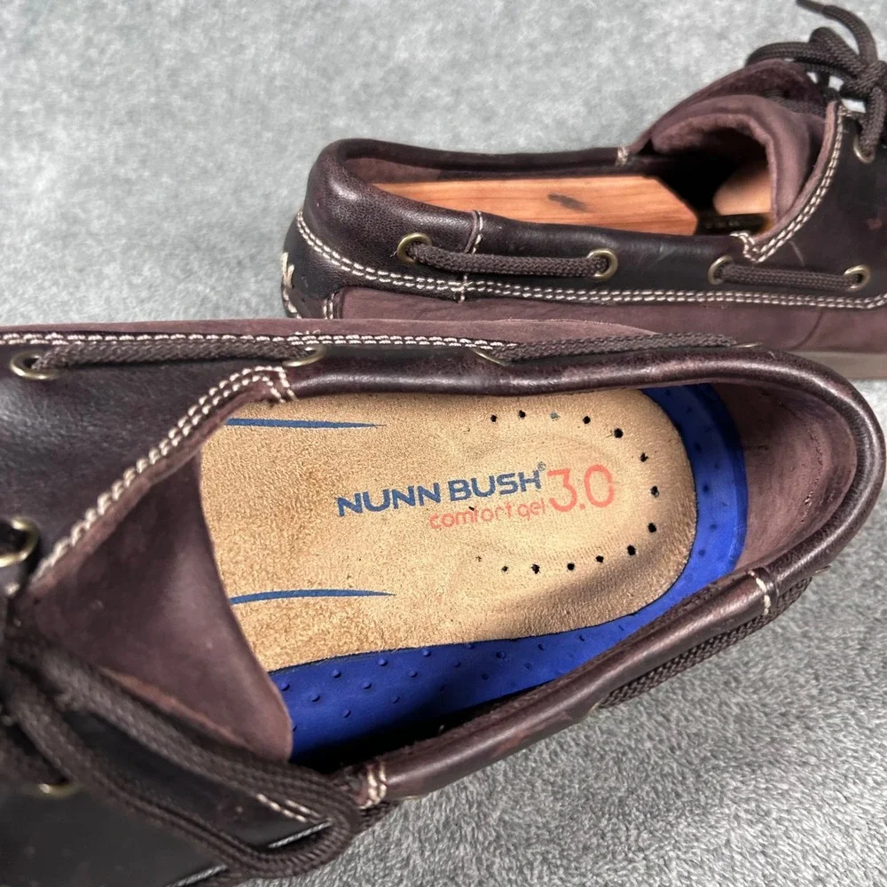 Nunn Bush Boat Shoes Leathe Brown Leather Comfort Gel 3.0 Mens 10.5 M